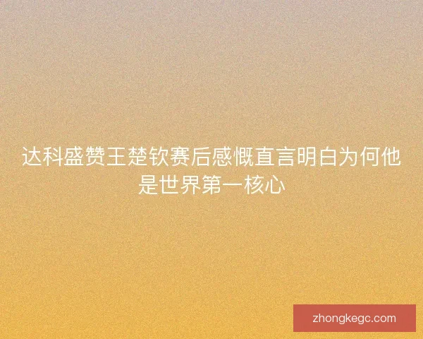 达科盛赞王楚钦赛后感慨直言明白为何他是世界第一核心
