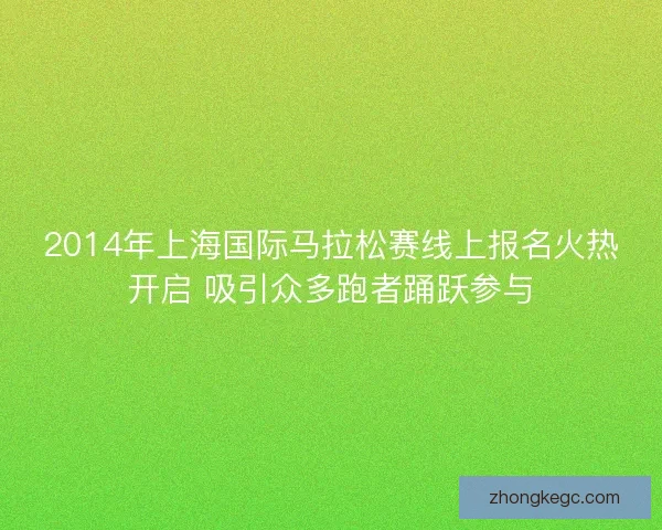 2014年上海国际马拉松赛线上报名火热开启 吸引众多跑者踊跃参与